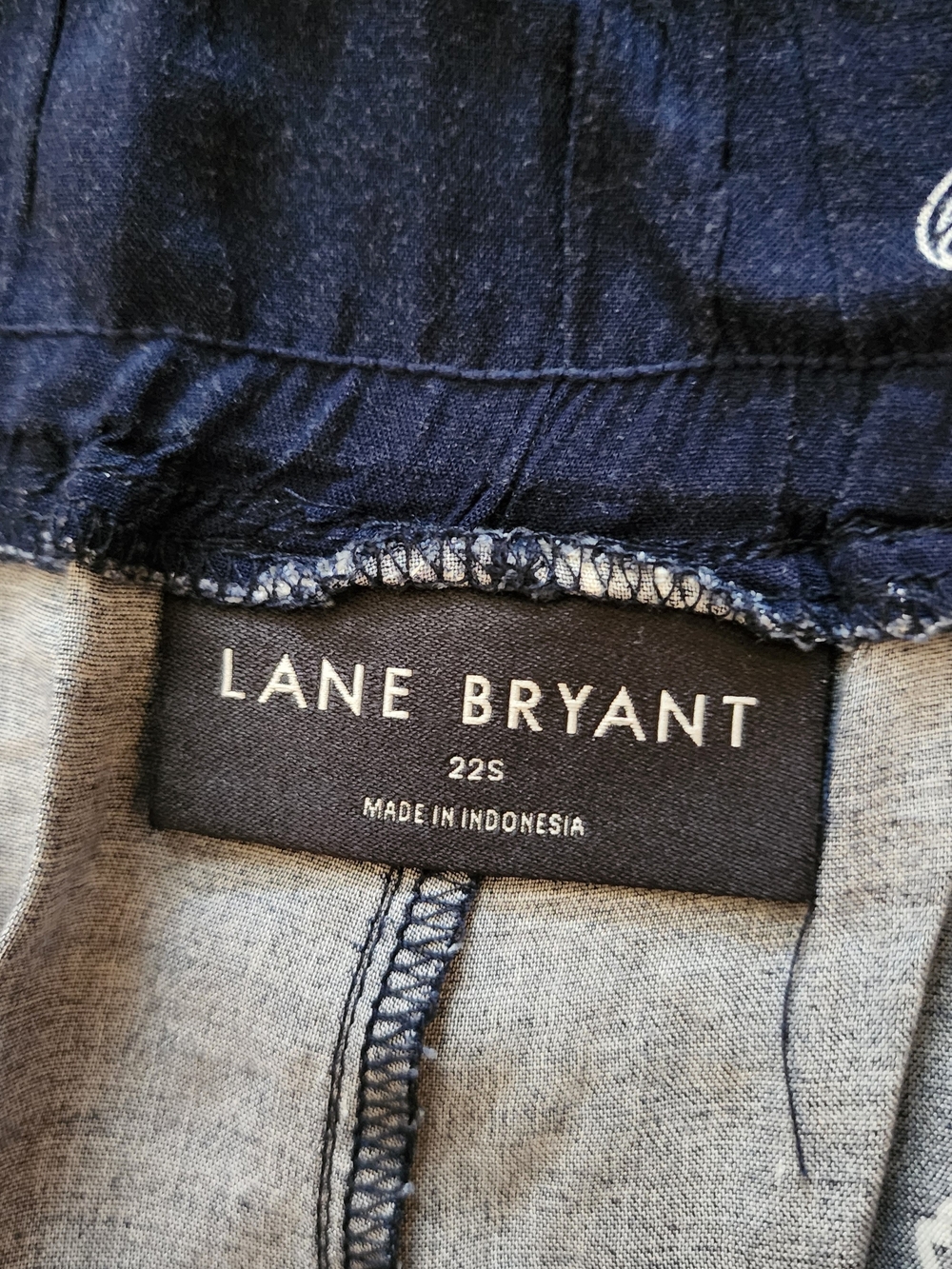 Lane Bryant Navy Blue Wide-Leg Printed Lounge Pants - Picture 6 of 6